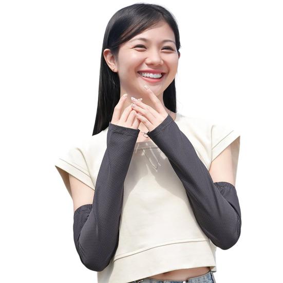 Women Sun Protection Sleeves, Cooling UV Protection Arm Sleeves with Thumb Hole, Breathable Loose Fit UV Blocking Sleeves for Hiking Cycling Driving