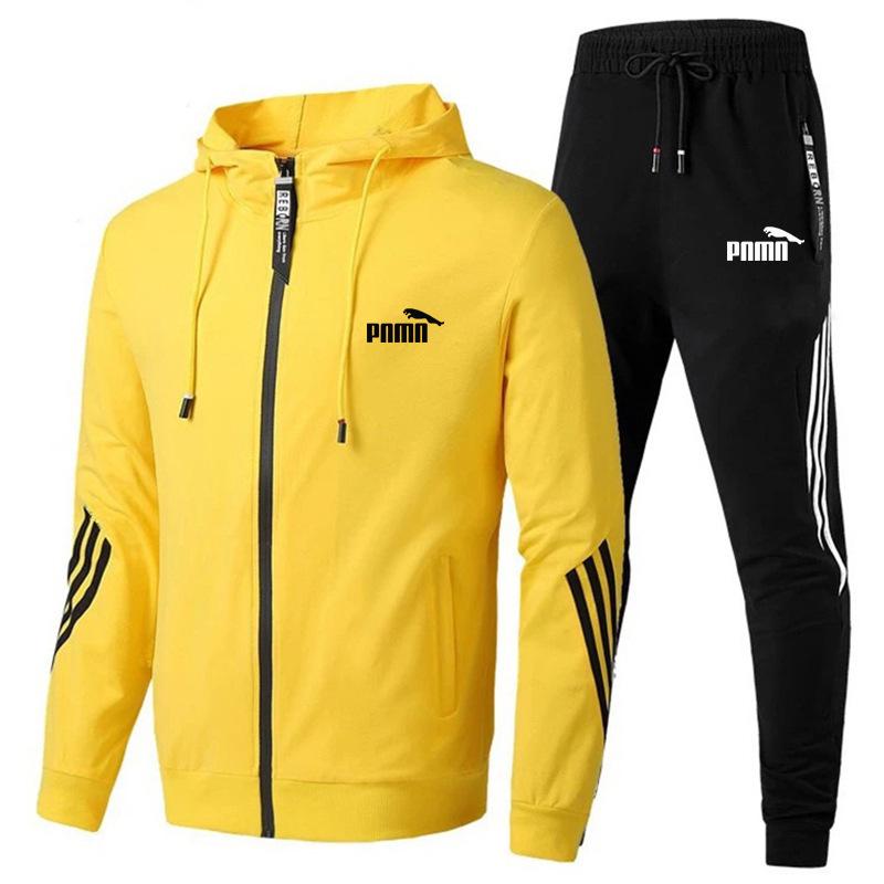 Herren Frühling & Herbst Sportbekleidungsset: Trendiges Kapuzensweatshirt & Lässige Laufhose