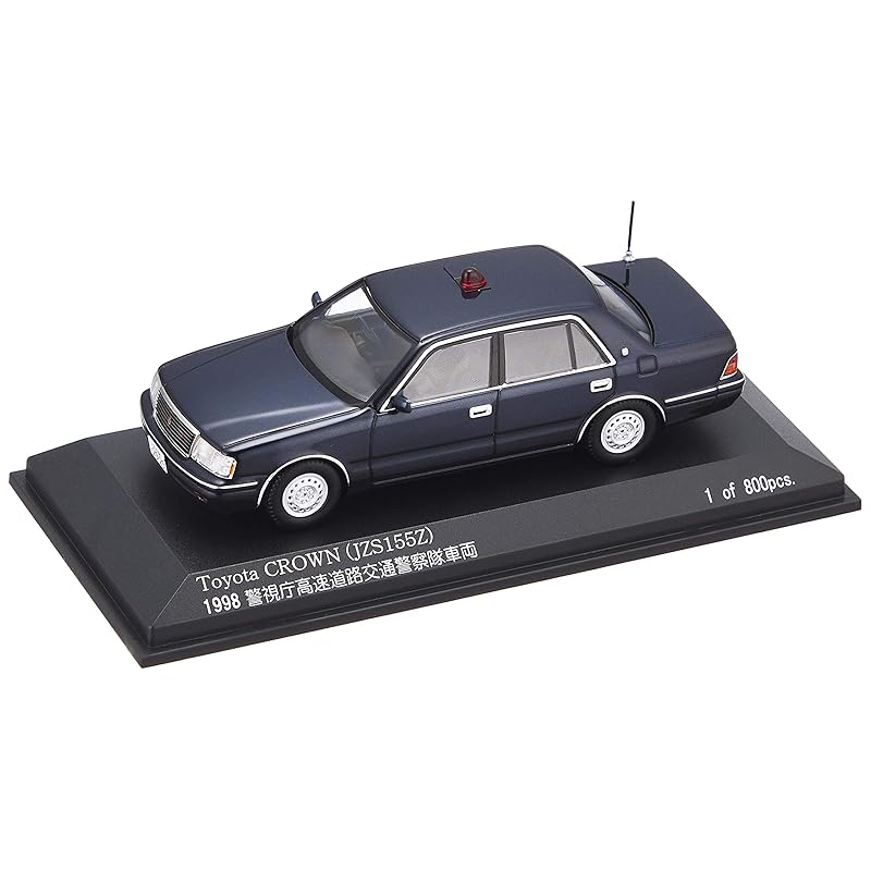RAI S 1/43 Масштаб 1998 Toyota Crown (JZS155Z) Автомобиль дорожной полиции Департамента полиции Токио (Без маркировки, темно-синий) Готовая модель