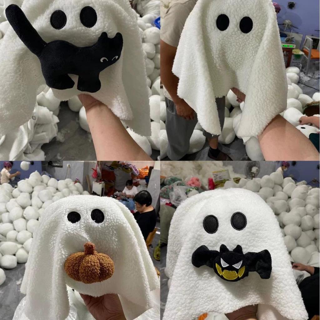 Halloween Ghost Plush Doll: Gus the Ghost with Pumpkin Pillow