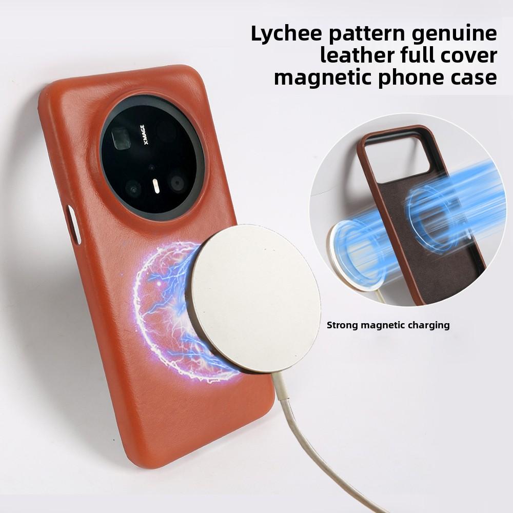 Echtes Leder Wachsstruktur Hülle für Honor Magic 8 Pro Magic 7 Premium Business Schlank Weiches Leder Magnetisch Stoßfest Abdeckung