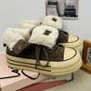 Women Shoes Winter Plush Warm Shoes Classic High Top Canvas Oes Winter Sneakers for Women Lace Up Platform Vulcanize Shoe