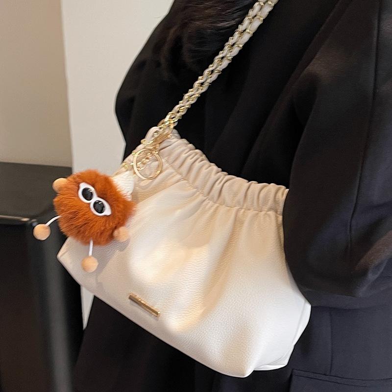 Premium Retro Versatile Bucket Bag Fashion Niche Chain Bag Women'S Shoulder Messenger Commuter Bag