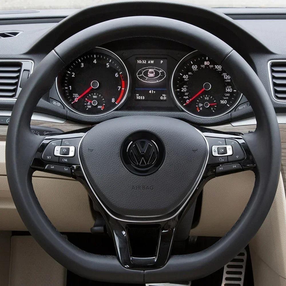 ABS Plastic Car Steering Wheel Emblem Trim Sticker For Volkswagen VW Golf Passat Bora Jetta Tiguan CC Scirocco Lavida SantanaAL3