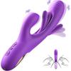 3-in-1 Rabbit Vibrator for Women - G-Spot & Clitoral Stimulation, 14 Vibration Modes + 7 Tongue Licking Flaps