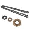 Electric Bike Sprocket Set Gold 11 Teeth Sprocket 114 Links Chain 20 Teeth Free Wheel with Connector for Modification