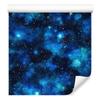 Watercolor Galaxy Wallpaper Harmonious Arrangement, Navy Blue 50x1000
