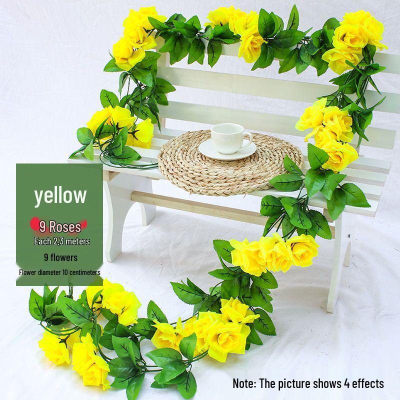Artificial Rose Vine Garland for Air Conditioning Pipe Decoration