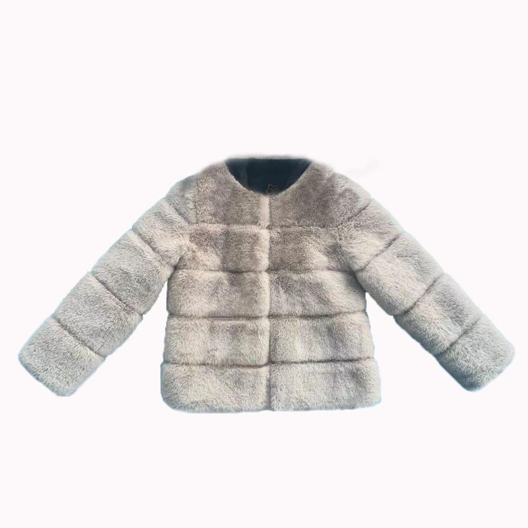 

Новая модная женская теплая приталенная шуба из искусственного лисьего меха XXXL абрикосовый