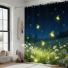 Red Bird at Sunset Lake Wetland Waterproof Shower Curtain for Tropical Bathroom Decor