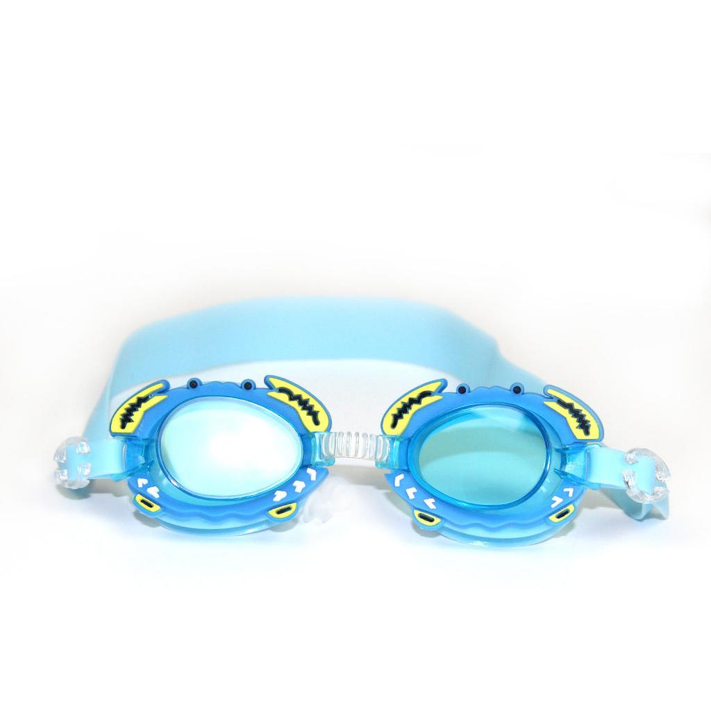 Waterproof Children Swimming Goggles Anti Fog Cartoon Kids Swim Goggles for Boys Girls Lake Blue Crab
