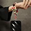 Original Wool Felt Plush Beaded Hand Chain Wrist Short Lanyard Phone Case Car Keychain Bag Pendant Trendy