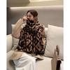 VICTORIA&VERA Oversized Autumn Winter Color Block Scarf