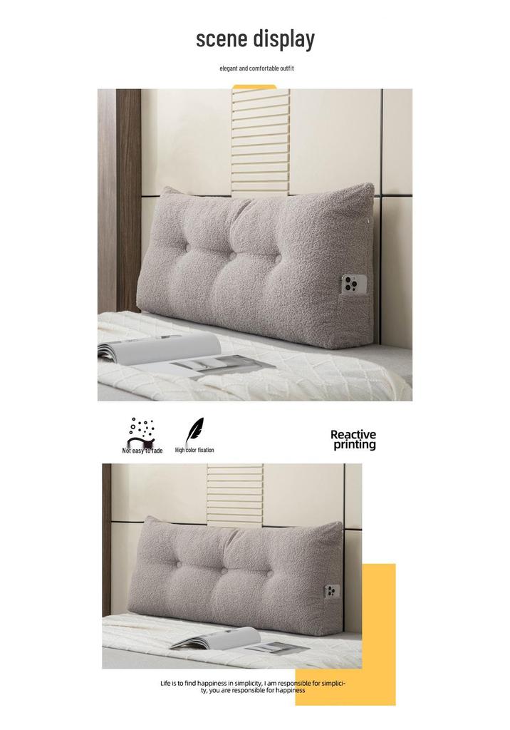 Almofada Lombar Grande Triangular: Almofada Macia Acolchoada para Cabeceira para Uso com Celular e Conforto de Estudantes em Camas Tatami.