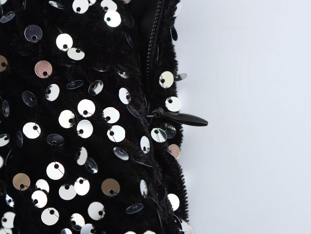 2025 Spring Women's Slim Sequin Sleeveless Dress - European & American Style