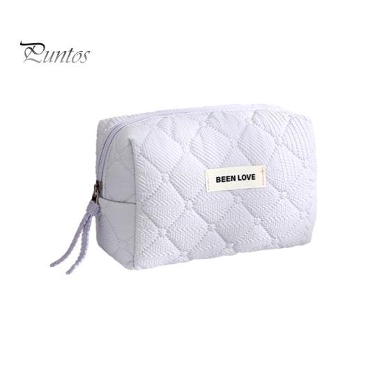 

Квілтова косметичка однотонна косметична сумочка з металевою блискавкою жіноча портативна сумочка туалетна сумка для подорожей домашнього зберігання фіолетовий