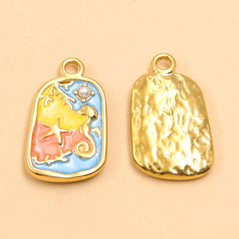 7 Styles Stainless Steel Ocean Series Seashell & Starfish Pendants for DIY Jewelry
