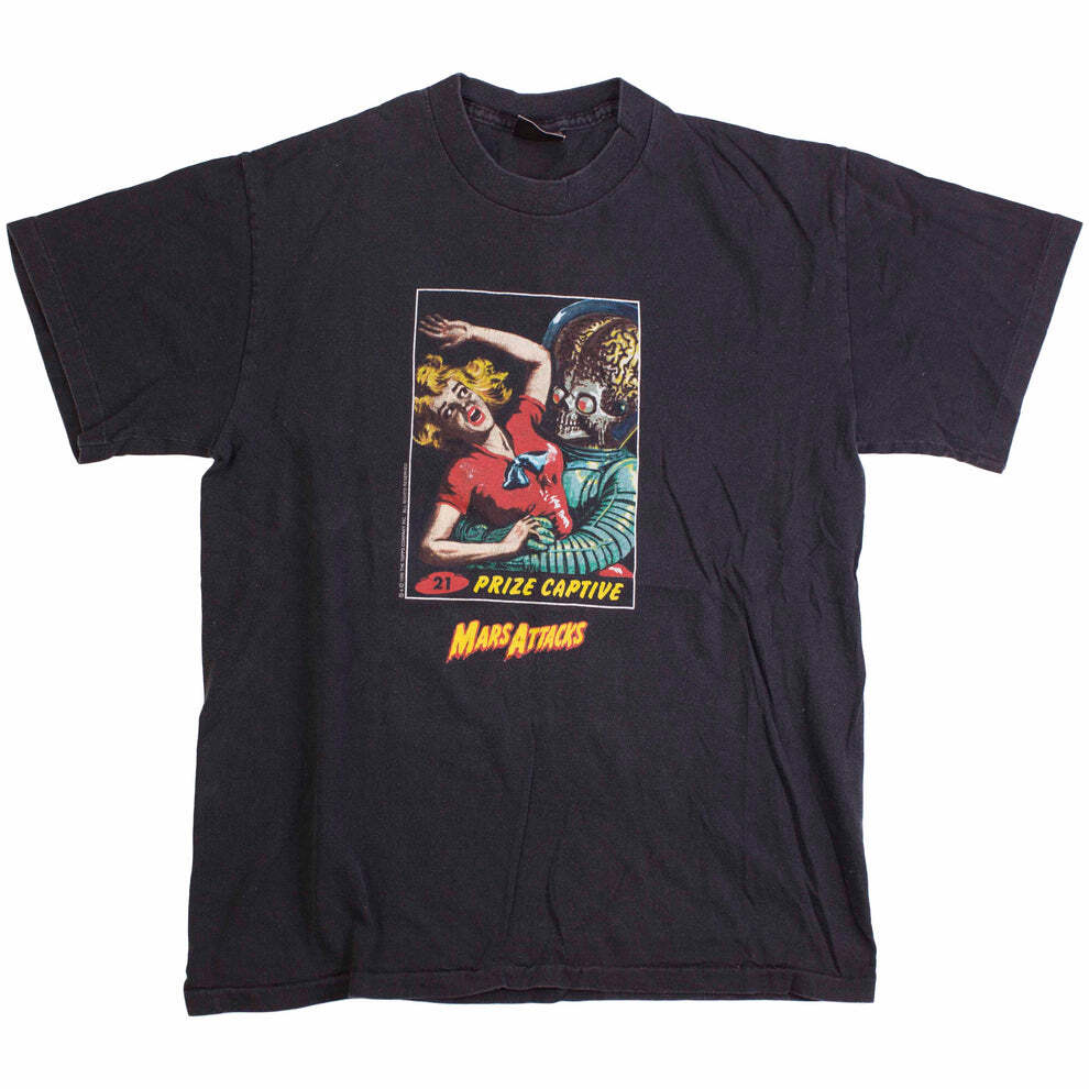 Марс атакует фильм винтажная футболка унисекс футболка все размеры QT1952 Унисекс футболка XXXXL