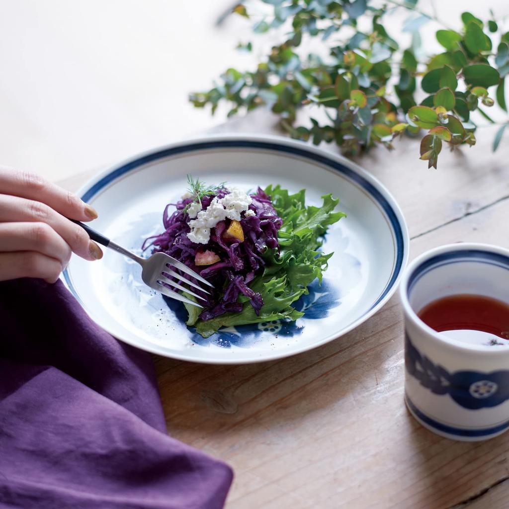 Aito Blue Flower Dish Set Set Mino Microwave and Dishwasher Made In Product Number 113501 "Blossom" (Pair) - 4-Piece (Blue/Gray) - Ware, Safe, Japan,