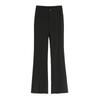 High Waist Split Micro Flared Black Cropped Suit Pants For Women