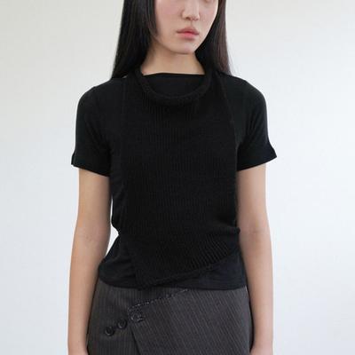 Kindred Karriertes Strickweste in Schwarz