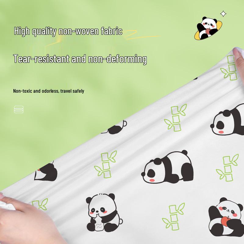 Portable Four-Piece Printed Disposable Bed Set: Thickened Duvet Cover & Anti-Dirty Double Bed Sheet for Travel and Hotels.