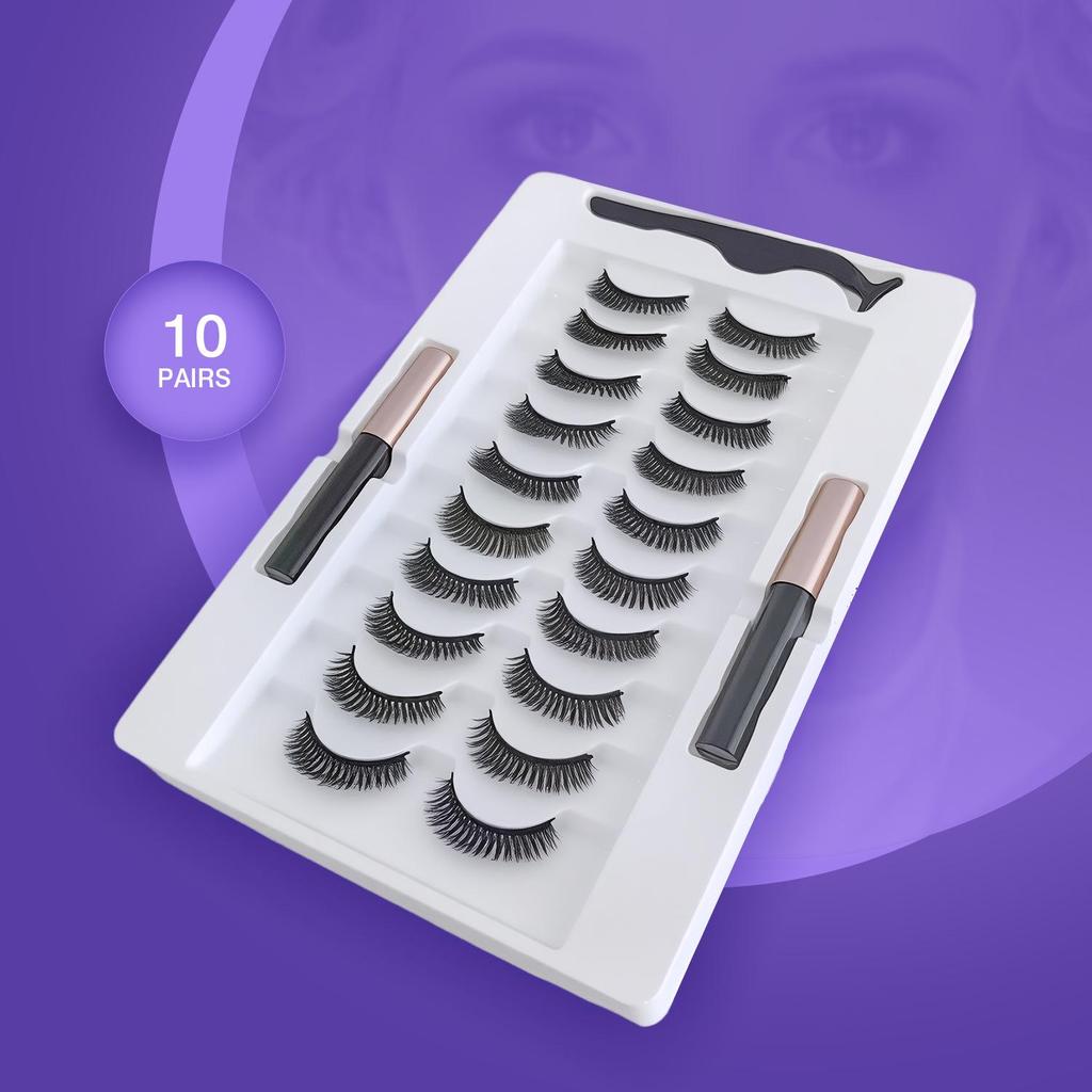 New Invisible Magnetic Eyeliner Liquid False Eyelashes - Celebrity Recommended, No Sagging, Easy To Wear