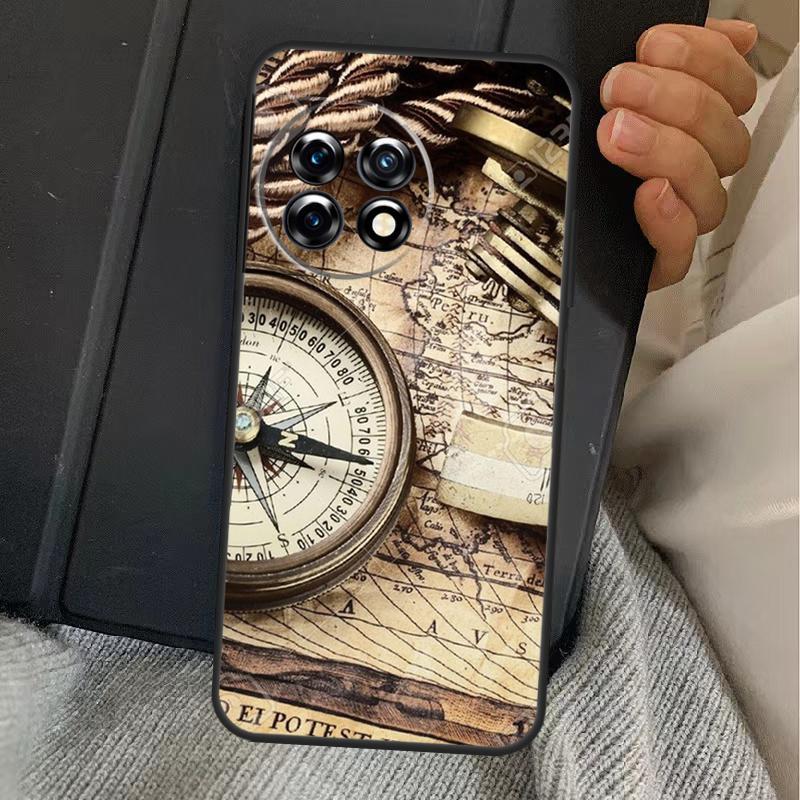 Compass Case For OnePlus 15 13 12 11 13R 13T 10T 10R 12R OnePlus Nord 5 CE 2 3 4 Lite N20 N30 Cover