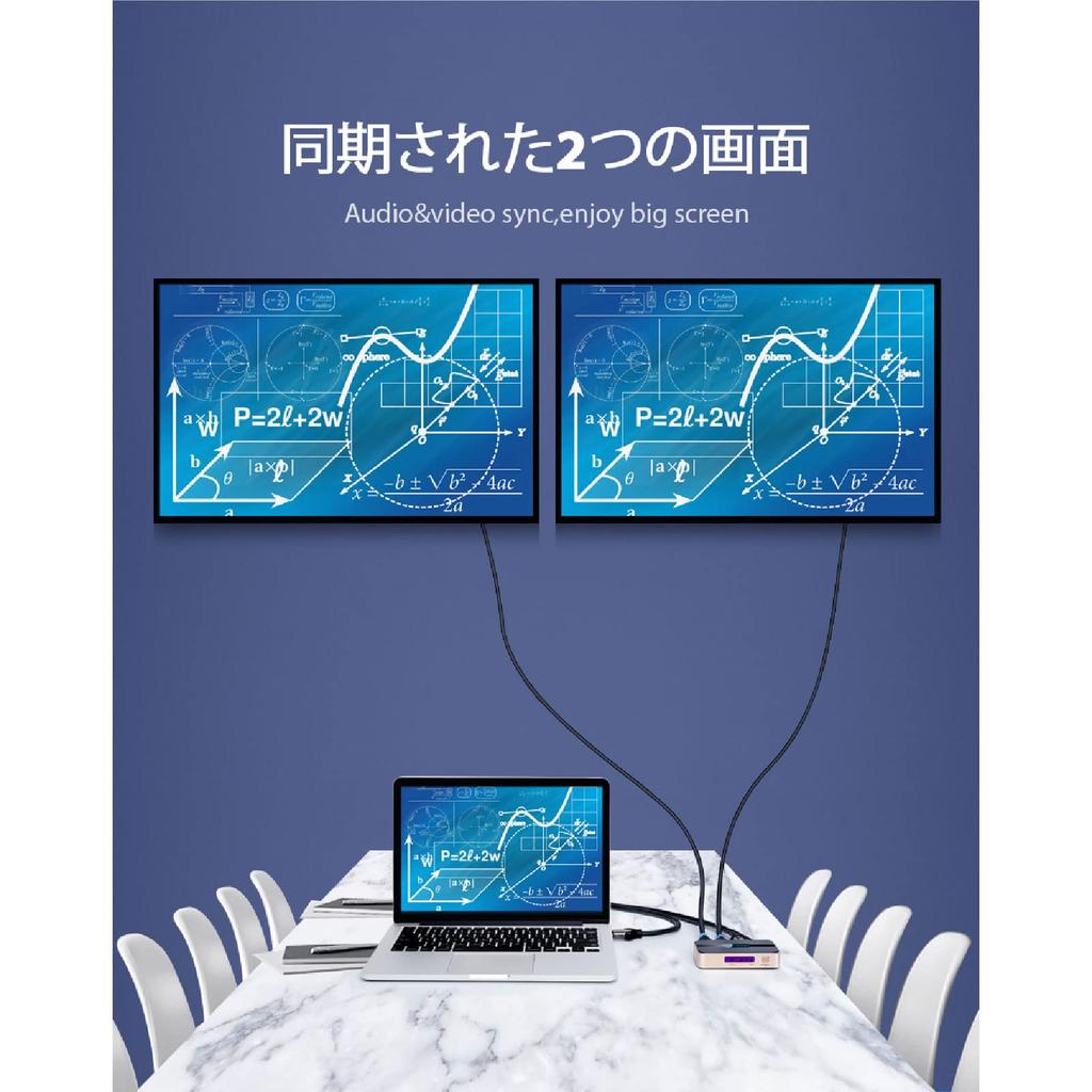 VENTION HDMI Splitter, 1 Input, 4 Outputs, 4K Dual Screen Simultaneous Output, Audio Sync, HDMI to VGA Converter (ACCG0) (1 In 2 Out, Black + Gold)