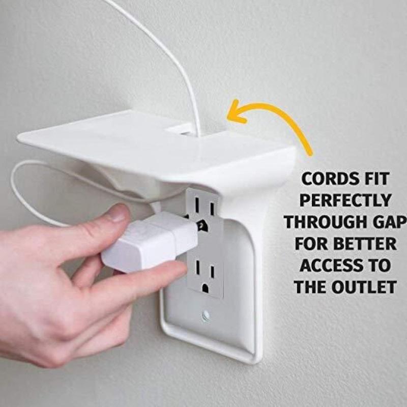 Multifunctional Wall-Mounted Outlet Shelf with Socket Storage for Kitchen or Bathroom