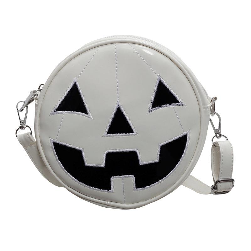 Halloween Pumpkin Small Bag Female 2025 New European and American Fashion Niche Funny Ghost Tide Cool Messenger Small Round Bag