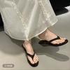 Wedge Heel Flip-flops Shoes Women's Summer Wear 2025 New Mid-toe Temperament with Skirt Cool Slippers High-heeled Sandals