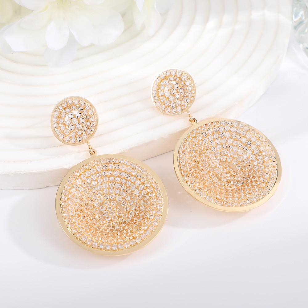 Eleganti Orecchini Pendenti Geometrici Con Zirconia Cubica Per Matrimonio E Abbigliamento Serale