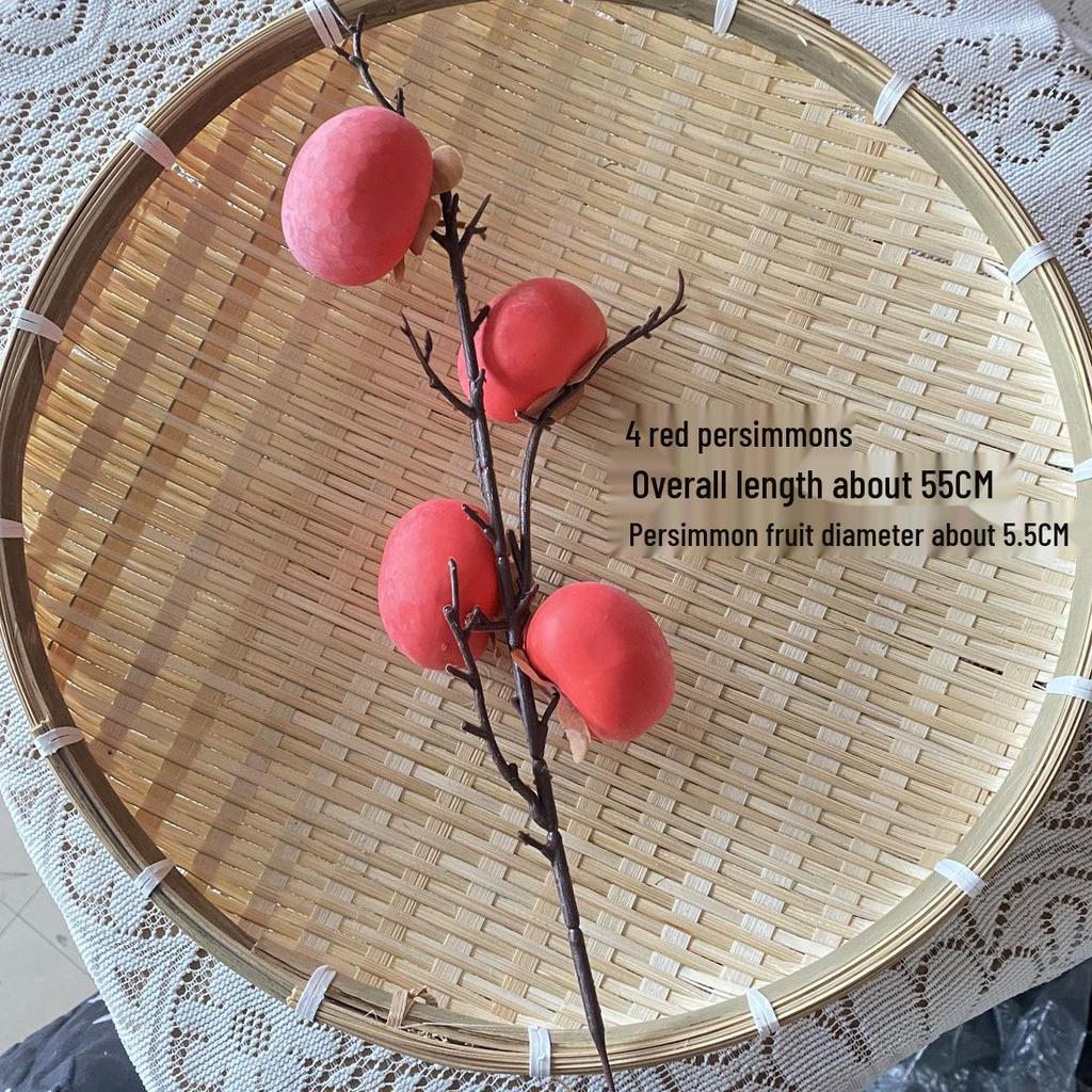 9-Head Faux Persimmon Berry Foam Home Decor Ornaments