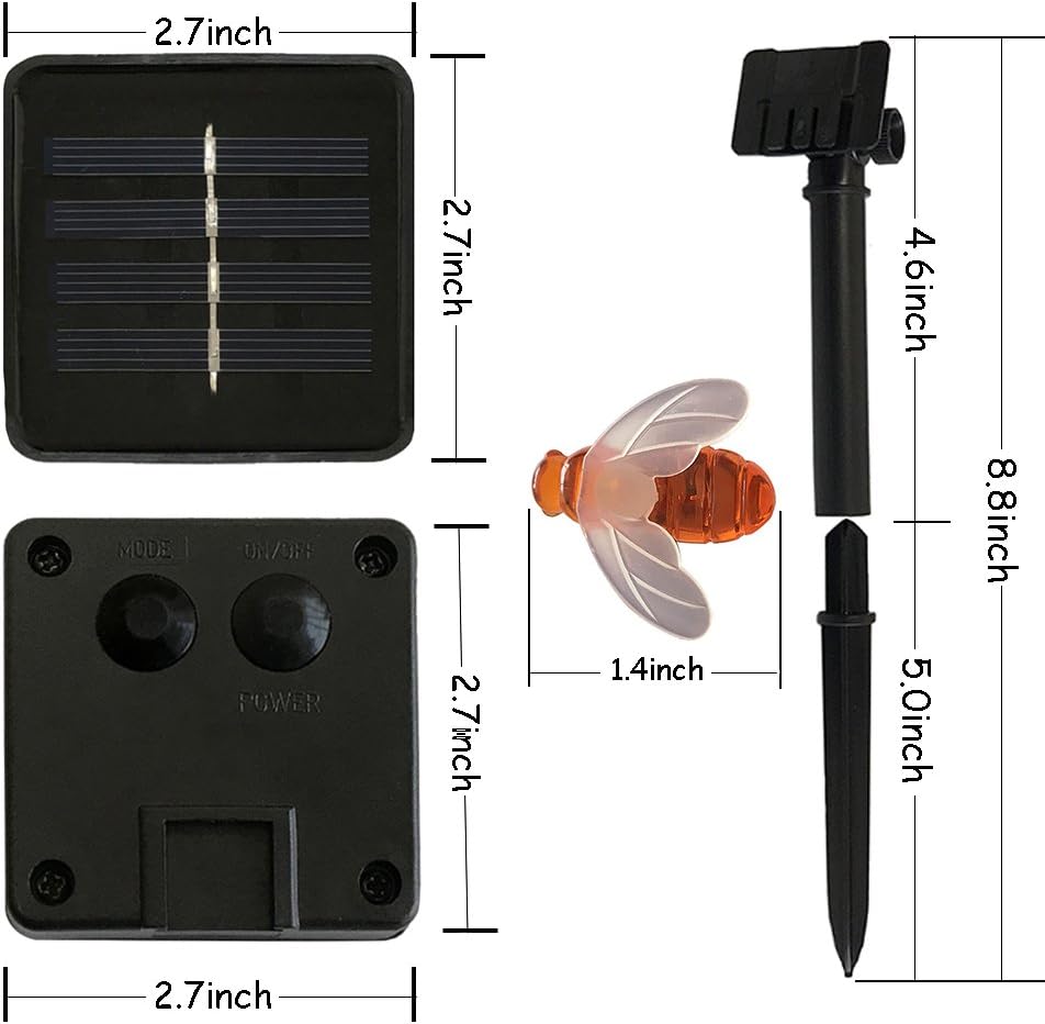 2Pack Solar Bee String Light Each 5M 20 LED Solar Fairy Light Cute Honeybee Lamp Outdoor Waterproof For Garden Decor Patio Party