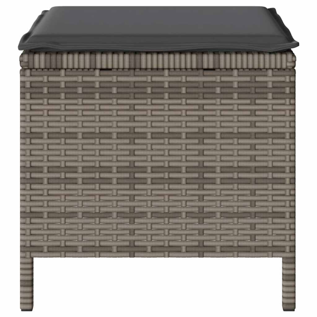 Garden Dining Set Gray Poly Rattan