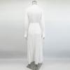 White Knitted Long Dress Women 2026 Spring New Long Sleeve Bandage Loose Casual Dress Streetwear Womens Vestidos
