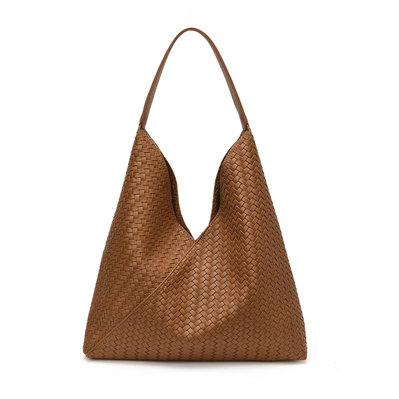 Borsa alla moda da donna a spalla singola, Borsa a mano casual con texture unica e look di alta gamma, Borsa shopper