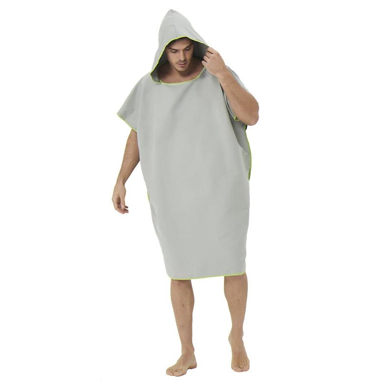 Quick Drying Cloak Double Sided Fleece Hooded Bath Towel Absorbent Quick Drying Diving Swimming Beach Adult Bathrobes