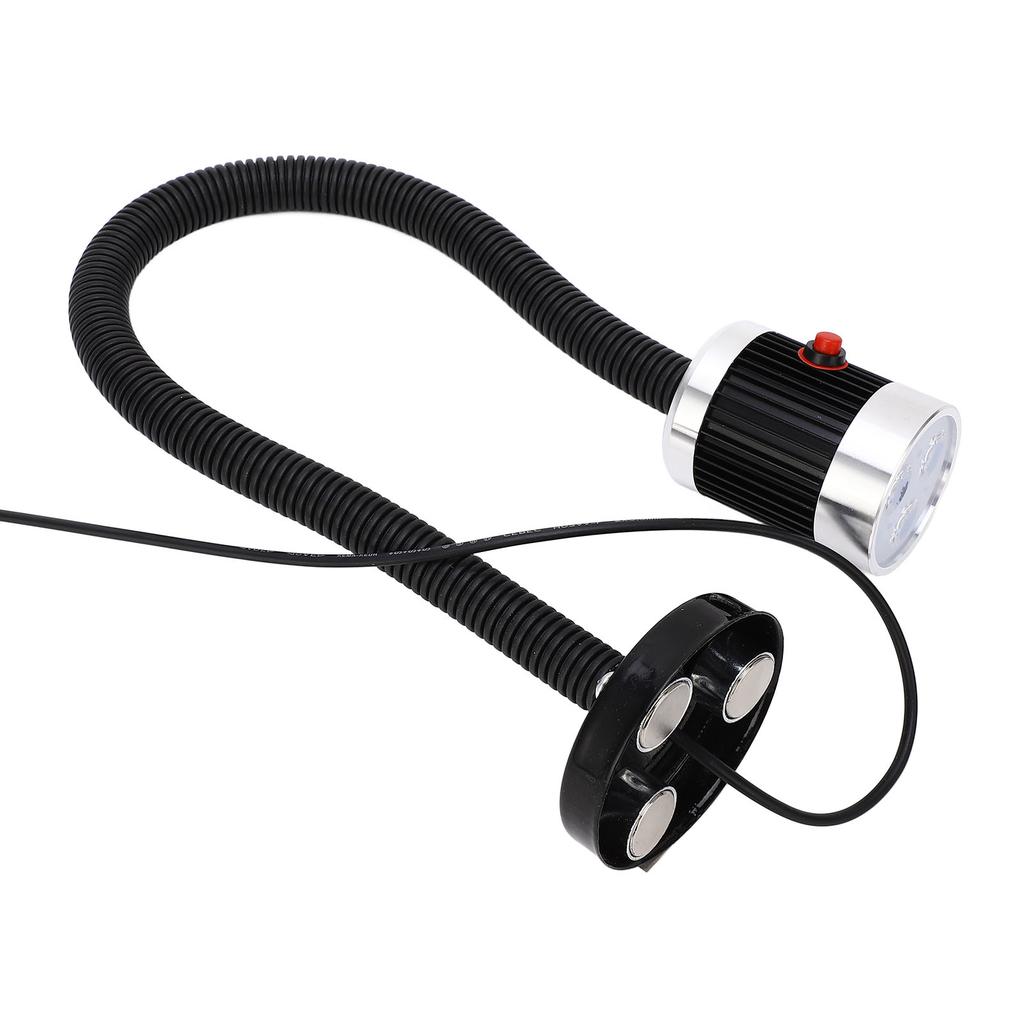 Round Magnetic Base Gooseneck Light Industrial LED CNC Machine Tool Lathe Work Lamp AC220V 3W