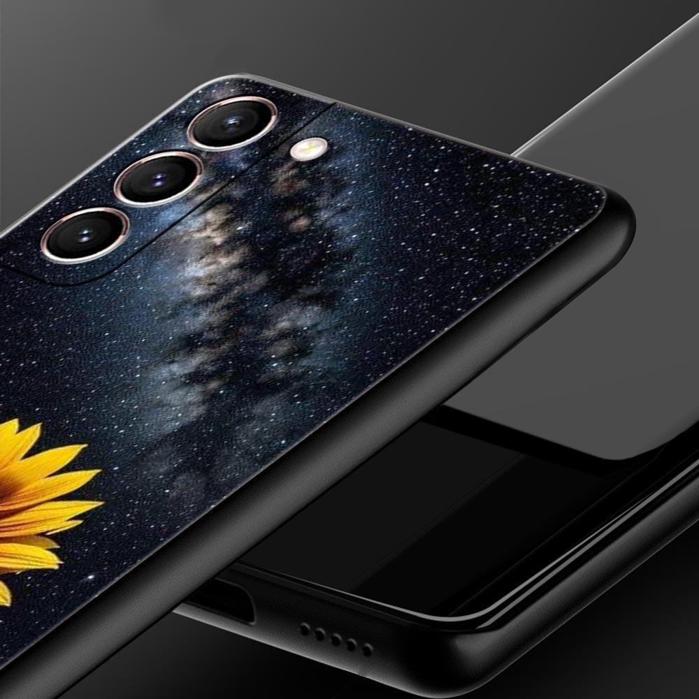 Beautiful Yellow Sunflower Phone Case For Samsung Galaxy S26 Ultra S25 Plus S24 FE S23 S22 5G S21 S20 Cover Black Soft