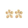 Metallic Glossy Texture Flower Irregular Stud Earrings Personalized Fashion Design Earrings
