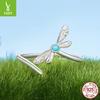 Turquoise Dragonfly Ring, Female Light Luxury Personalized Ring, Simple Niche Design Open Index Finger Ring