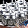 3 Styles Steel Wire Brush Disc Polishing Wheel Hex Shank Brushes Rotary Metal Polishing Cleaning Rust Corrosion Accessories