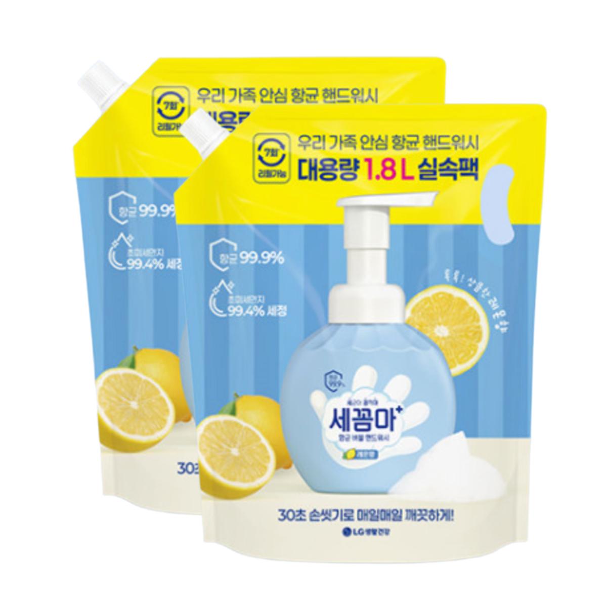 

ON THE BODY Say Goodbye Bacteria Bubble Hand Wash Refill Lemon Fresh 1.8L (Pack of 2)