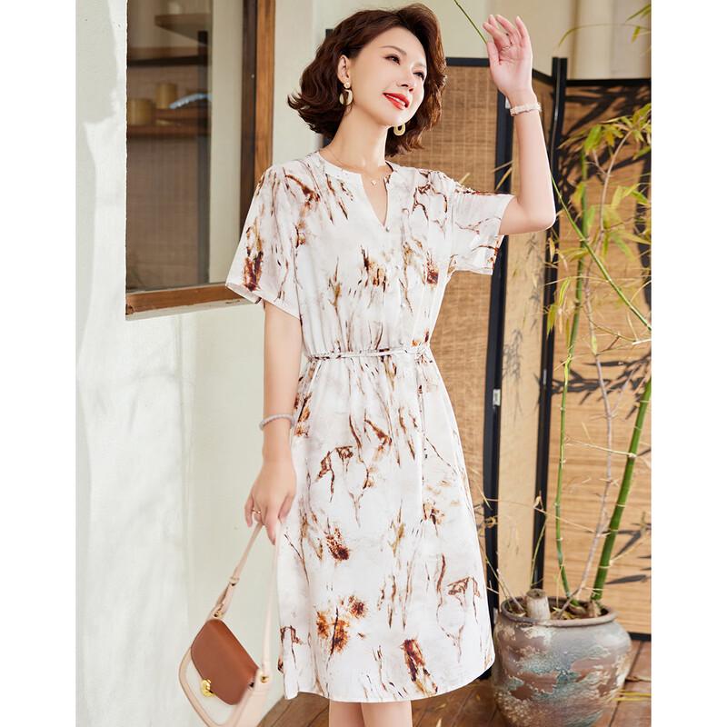 Pastel Women's Summer Elegant Printed V-Neck Midi Dress