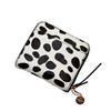 Pisoraro Harako Dalmatian Print Round Zip Mini Wallet PR242 DALMATIAN in White and Black