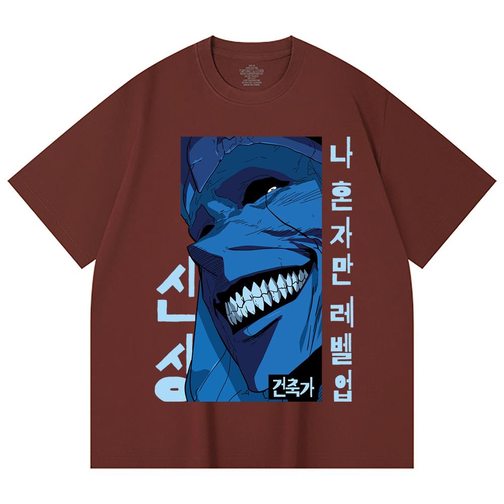 230 Gsm 100% Cotton Solo Leveling V16 Print Unisex Heavy Cotton T Shirt