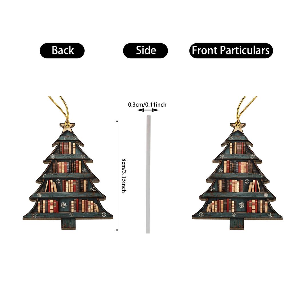 Vánoční dekorace knižního stromku - Knižní dárky na vánoční stromek, Dárky pro milovníky knih, Dekorace pro knižní klub, Dárky na výměnu knih