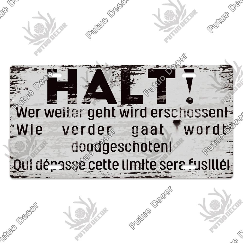 Putuo Decor Deutsche Kriegsgeschichte Vintage Metallschild mit Nummernschild-ähnlichem Design - Ideal für Garagen- und Heimwanddekoration